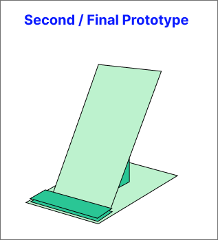 Then, we made a second prototype in figma, and our innovative idea was to try and create a stand that used less material.